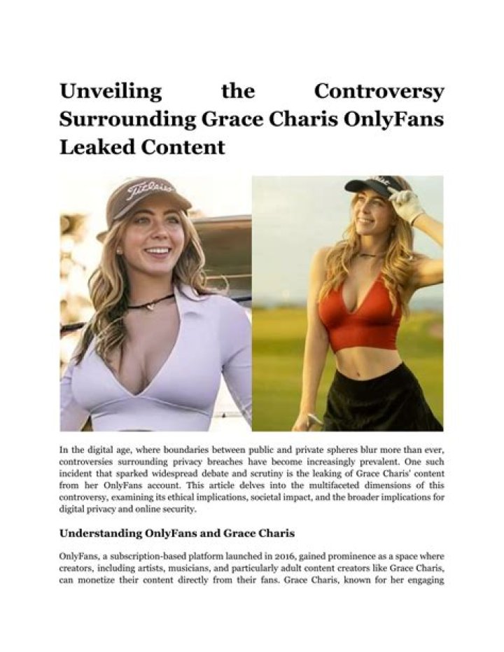 Exploring the Controversy Surrounding Grace Charis Nude Photography