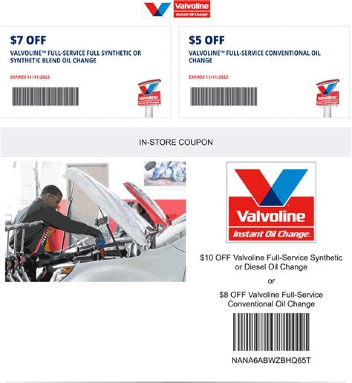Valvoline $24.99 Synthetic Oil Change Coupon Printable: The Best Deal You Can&rsquo;t Miss Out On