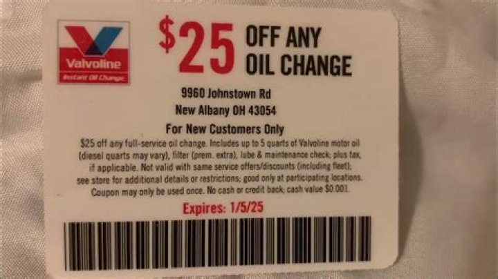 Valvoline Coupon: $25 Synthetic Oil Change Price &ndash; Save Big on Your Car Maintenance!